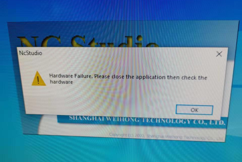 Hardware detection failed after installing the Nc-studio control card